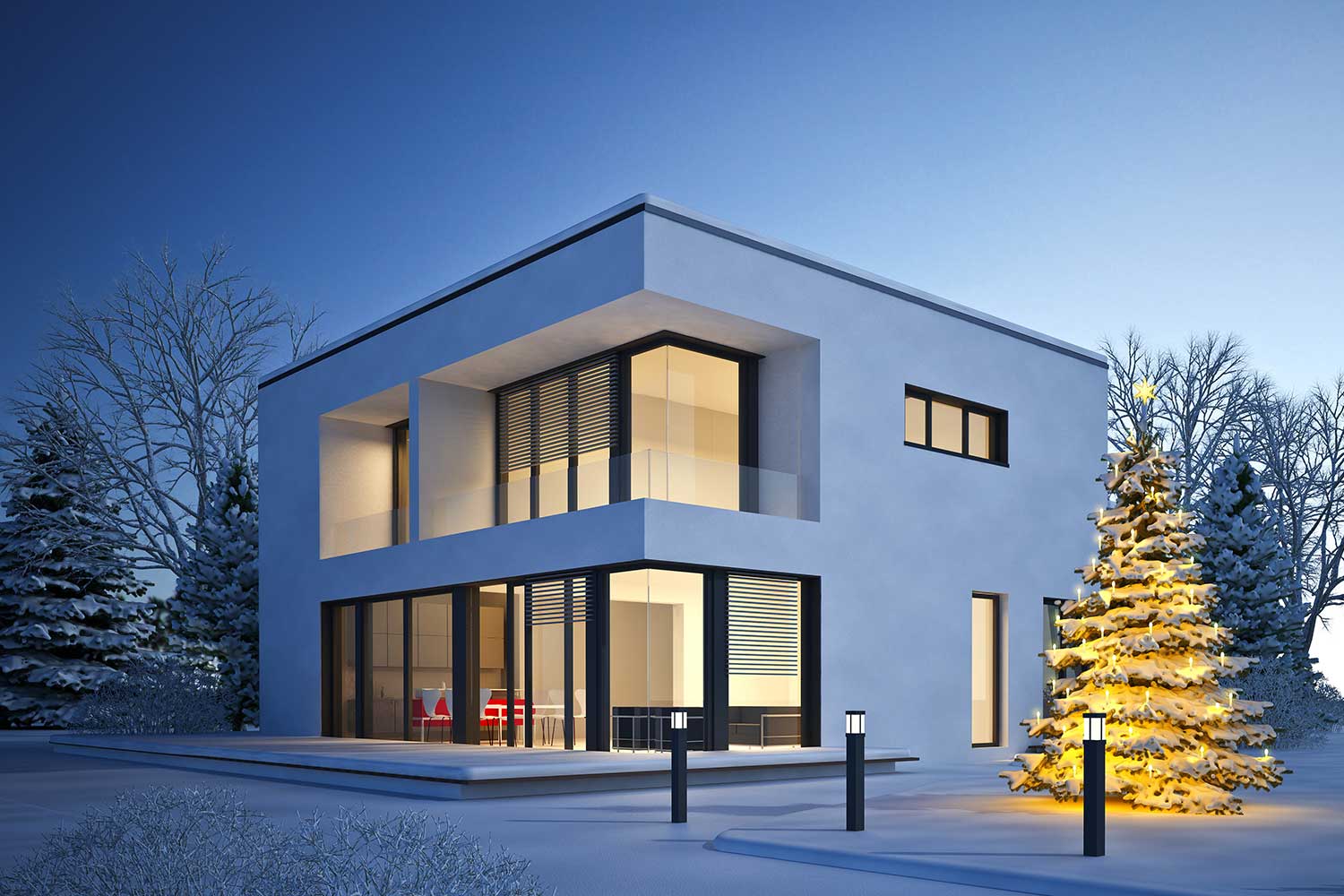 Villa im Winter
