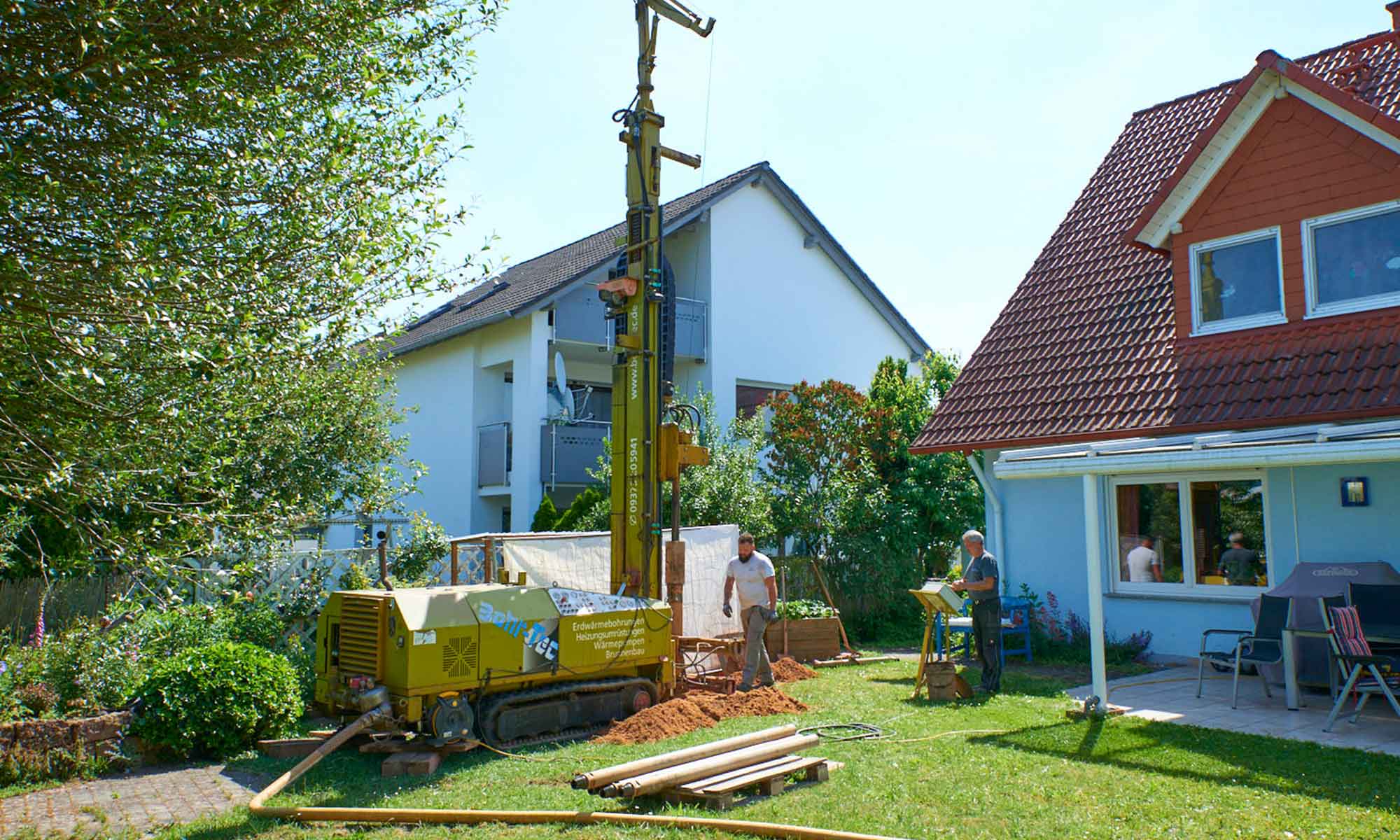 Bohrung in Garten